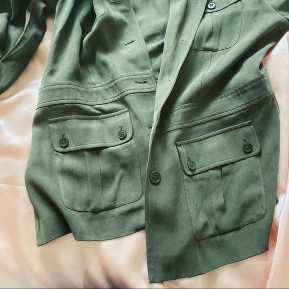 Lauren Ralph Lauren Green Jacket Top M - Picture 2 of 7